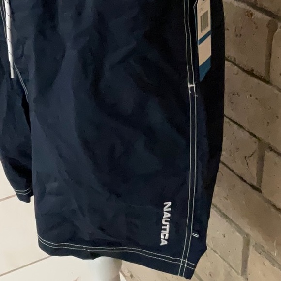 Nautica Mens Quick-Dry Logo Swim Trunk Shorts - Picture 2 of 4